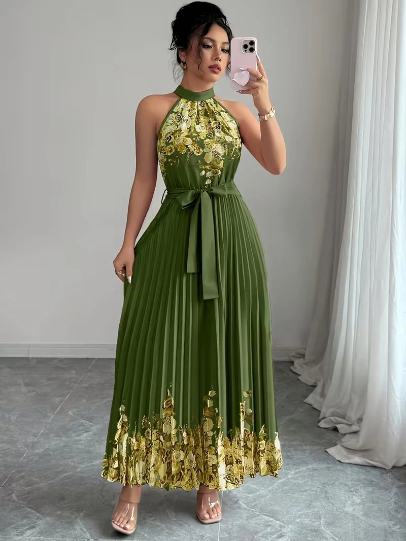 Women's Summer Floral Halter Dress