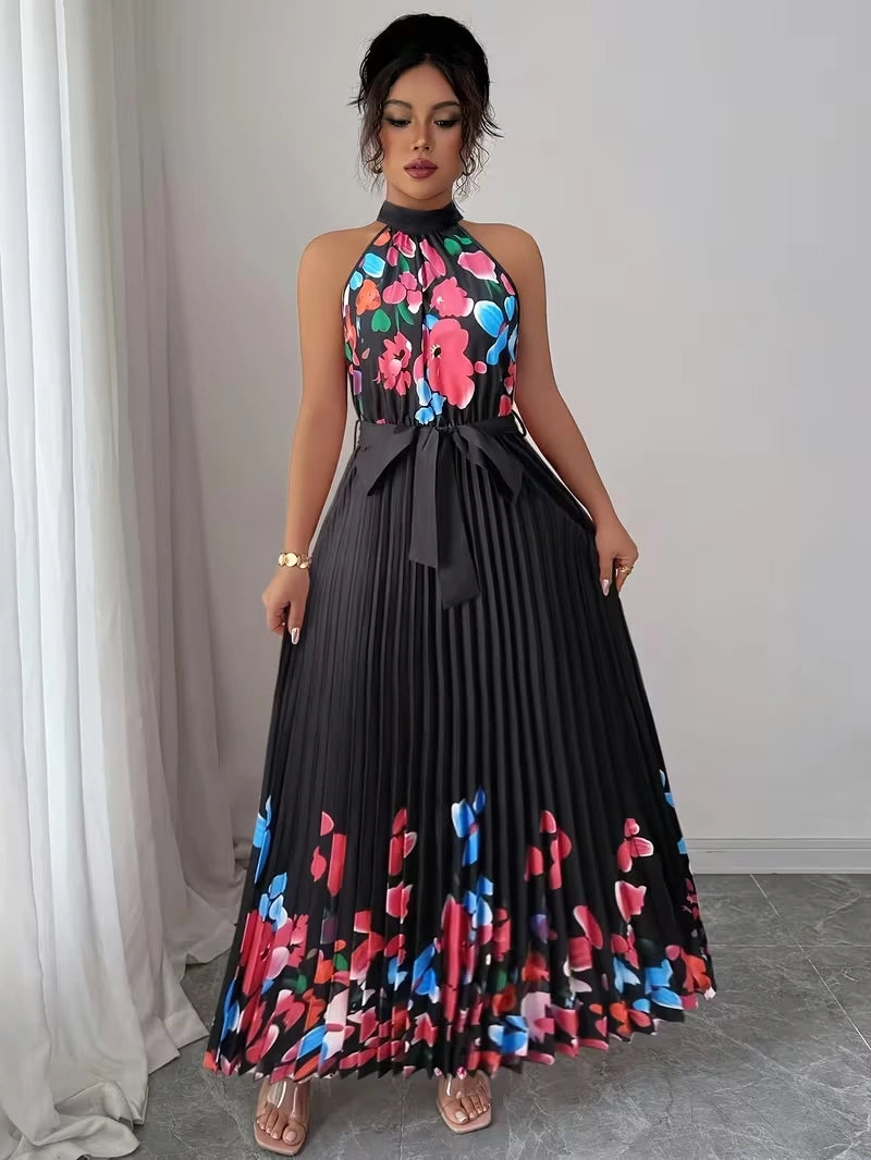 Women's Summer Floral Halter Dress