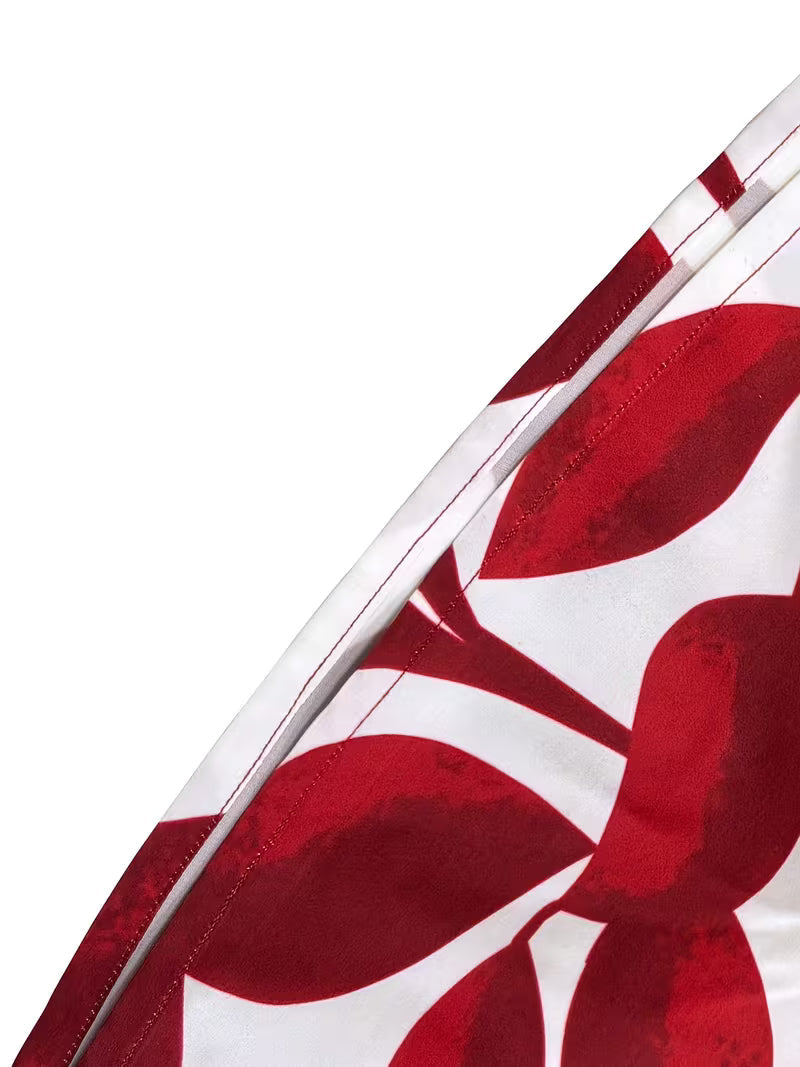 Wine Red Bohemian Ruffle Maxi Dress