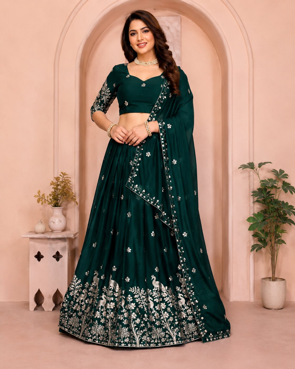 Olive Royale Embroidered Lehenga Set