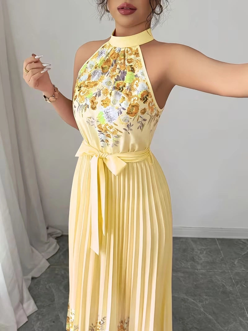 Women's Summer Floral Halter Dress