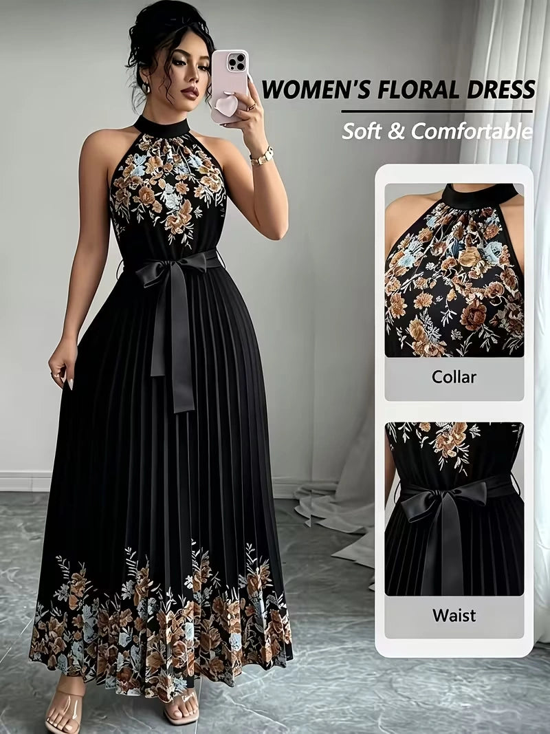 Women's Summer Floral Halter Dress