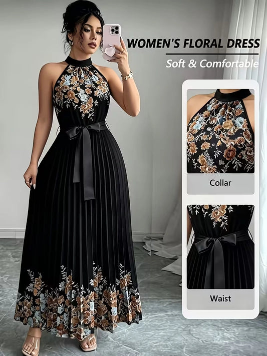 Women's Summer Floral Halter Dress