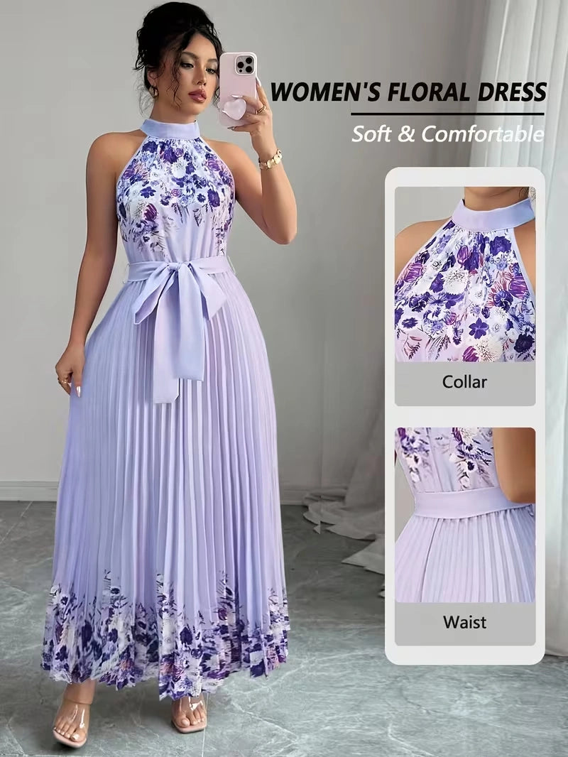Women's Summer Floral Halter Dress