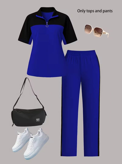 Women's Autumn  Casual Co-Ord Set |T-Shirt & Straight-Leg Pants 2-Piece Outfit