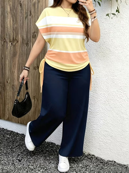 Stylish Stripe Top & Pants Set