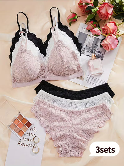 3 Sets Of Bra & Panties