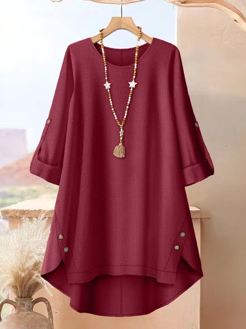 Plus Size Floral Elegance Co-Ord Set with Asymmetrical Tunic & Wide-Leg Pants