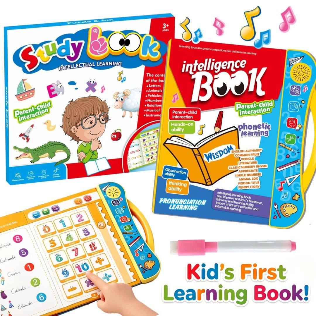 Talking Educational Book for ABCs, Numbers, Phonics, Transportation & Musical Instruments (Ages 3+)