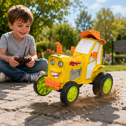 Remote Control Crazy Jumping Car – Rechargeable RC Stunt Car with Lights & Music for Kids