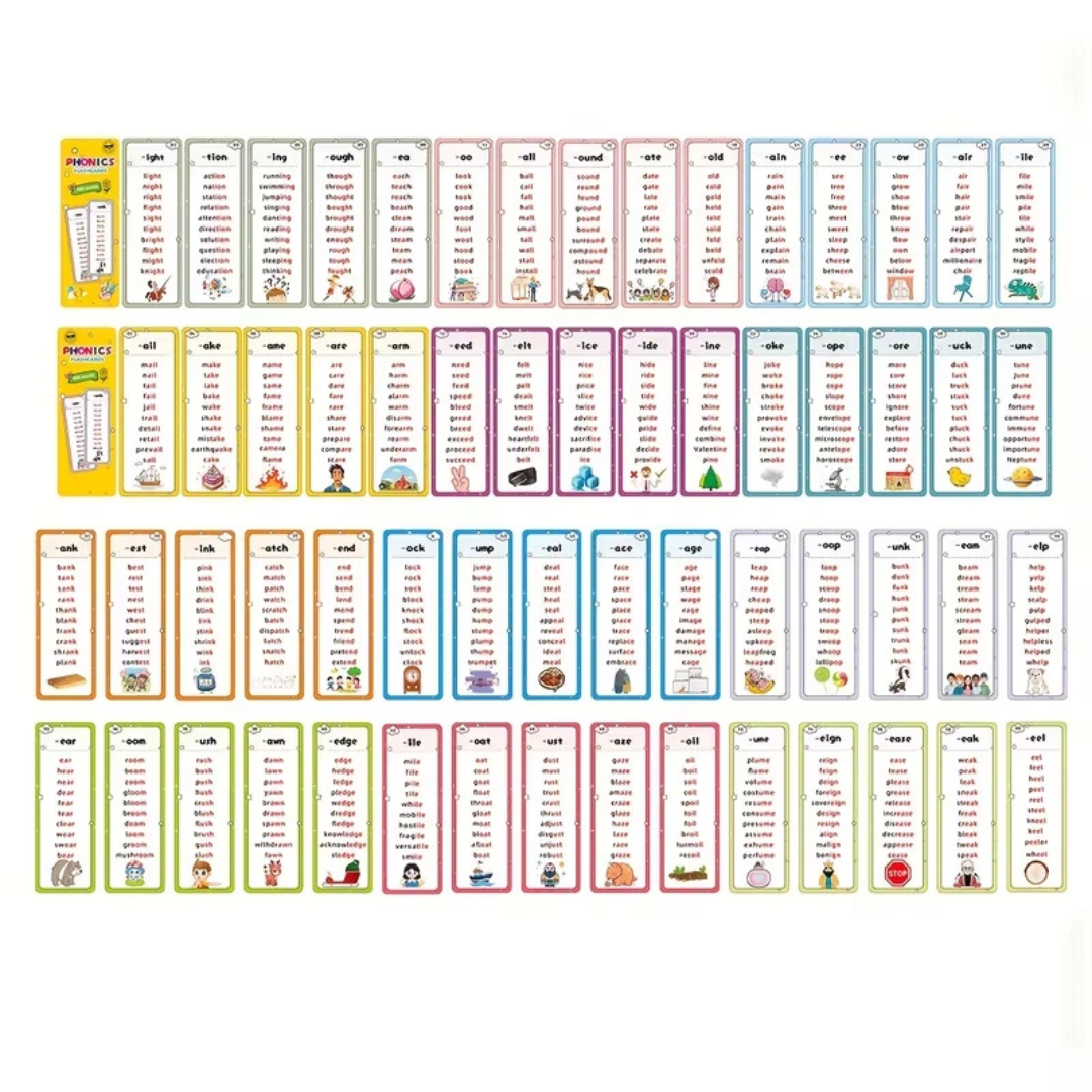 Phonics Flash Cards for Kids (117 Groups)