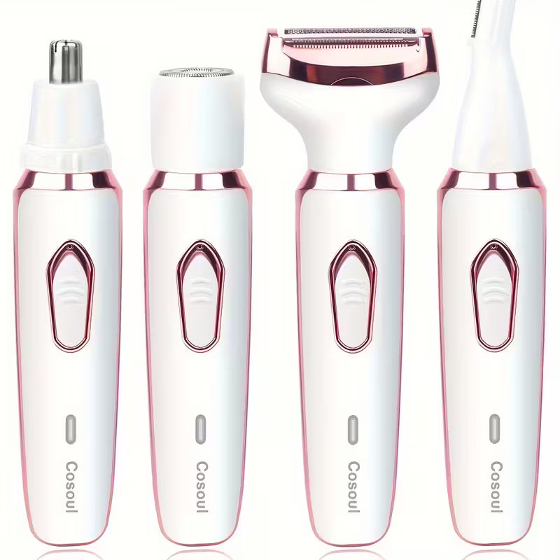 4-in-1 women grooming trimmer / facial hair remover kit