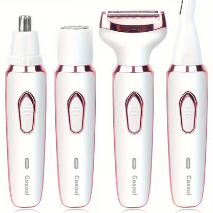 4-in-1 women grooming trimmer / facial hair remover kit