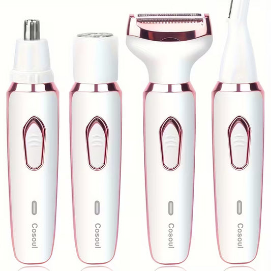 4-in-1 women grooming trimmer / facial hair remover kit