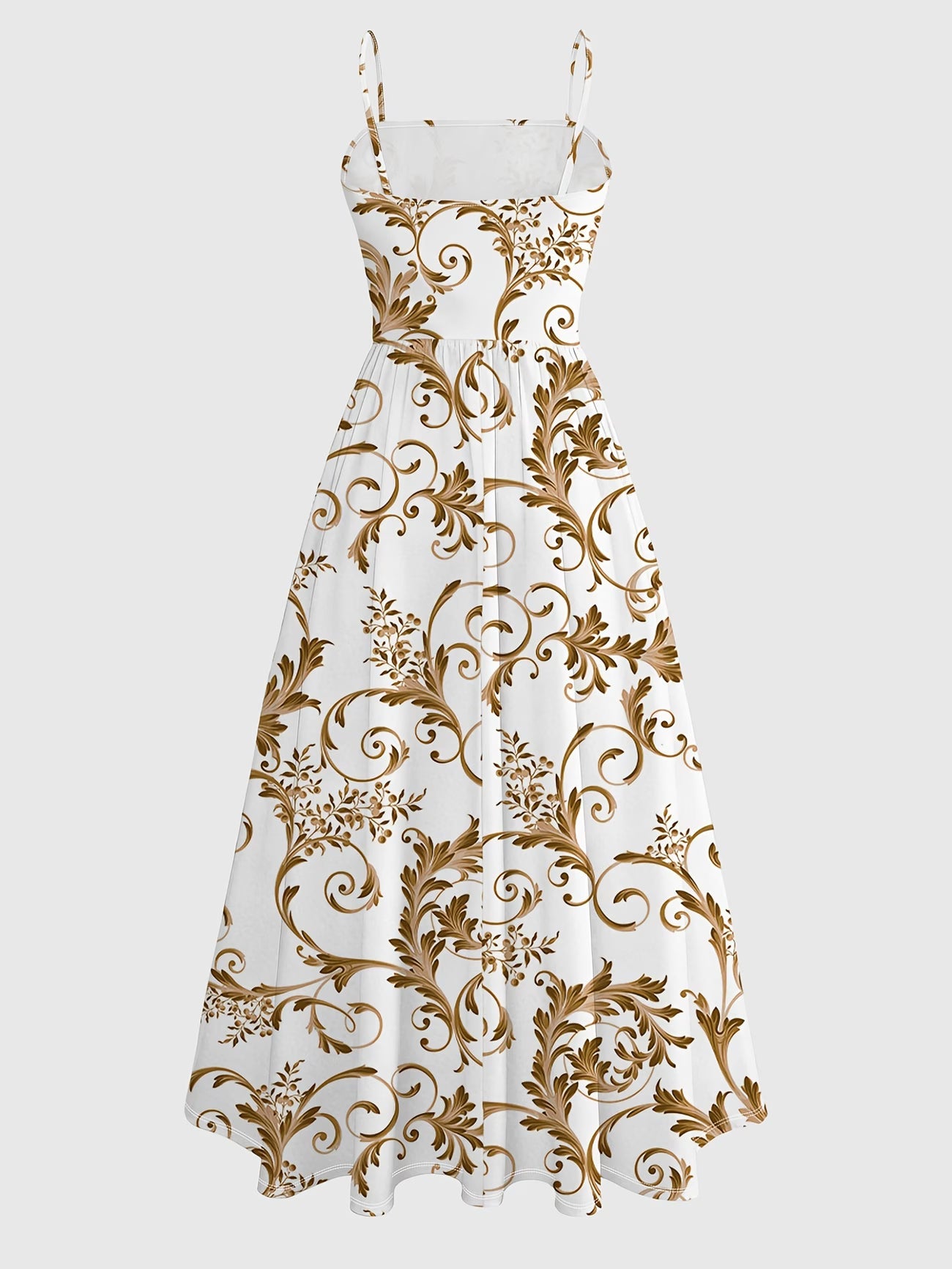 Golden Floral Scroll Elegance Dress Set