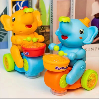 Interactive Musical Elephant Plush Toy with Drumming, Lights & Dancing Action for Kids