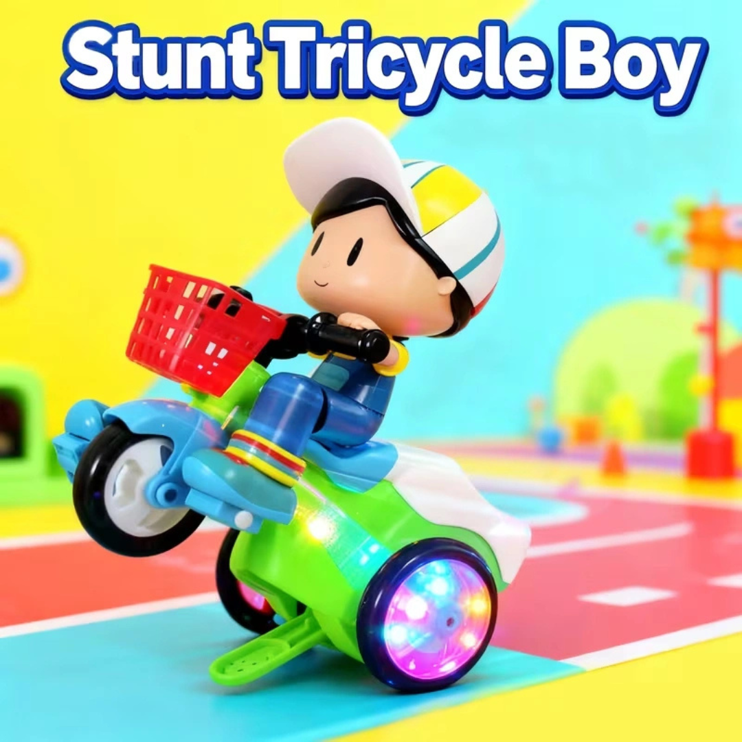 Musical Stunt Tricycle Toy with Lights & 360° Stunts