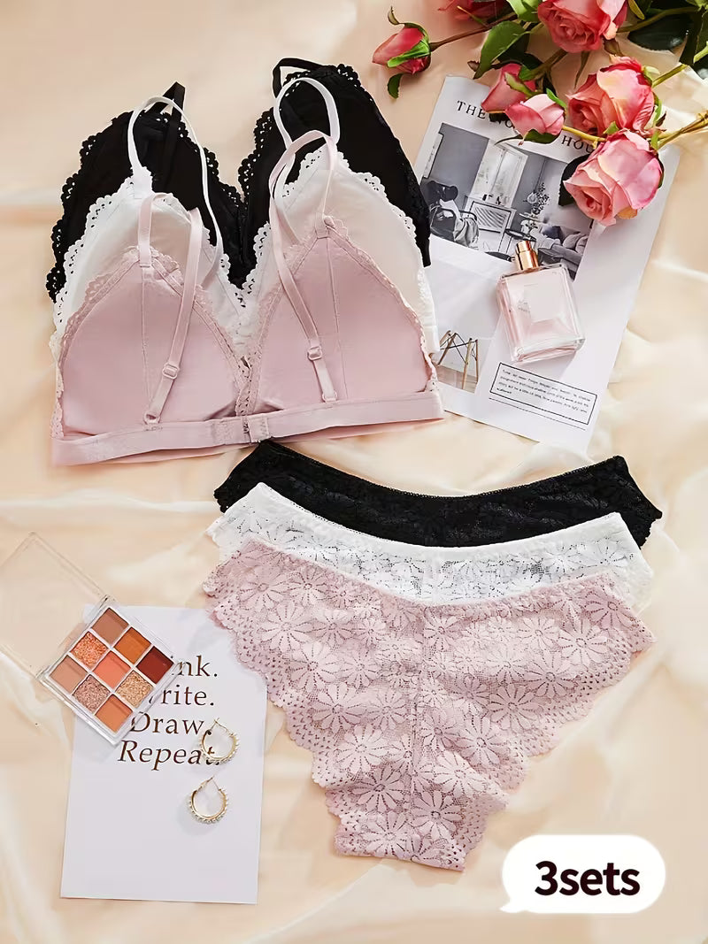 3 Sets Of Bra & Panties