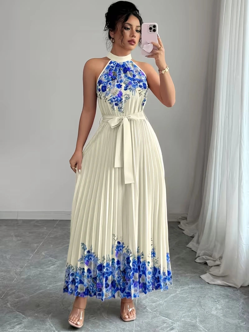 Women's Summer Floral Halter Dress