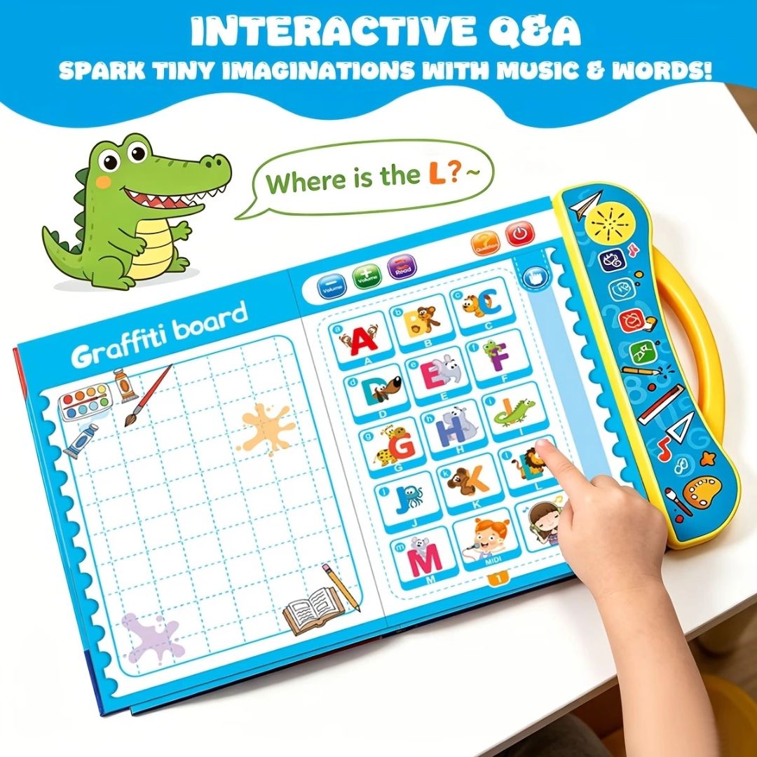 Talking Educational Book for ABCs, Numbers, Phonics, Transportation & Musical Instruments (Ages 3+)