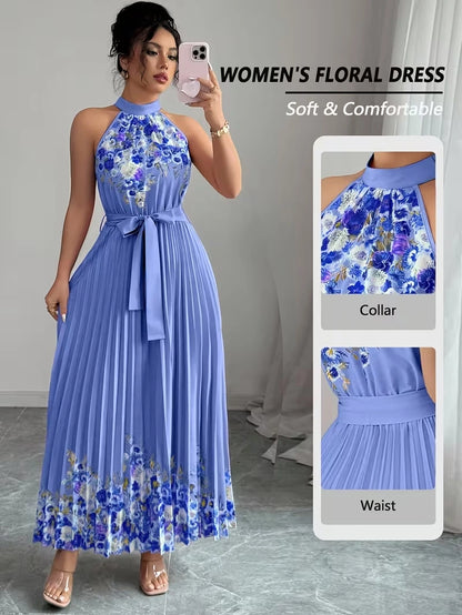 Women's Summer Floral Halter Dress