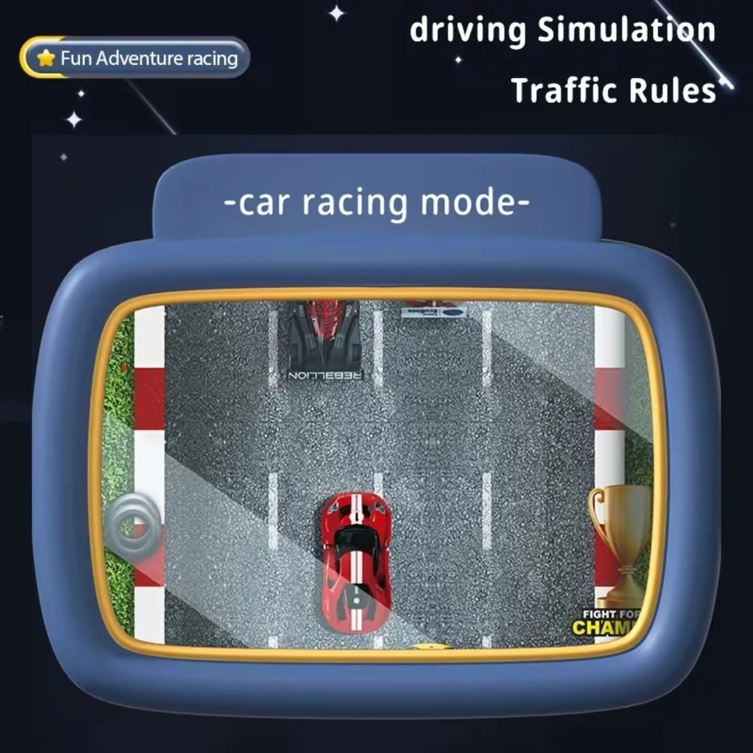 Interactive Racing Steering Wheel Toy with Cars – Driving Simulation Adventure Game Set for Kids (Green)