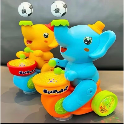 Interactive Musical Elephant Plush Toy with Drumming, Lights & Dancing Action for Kids