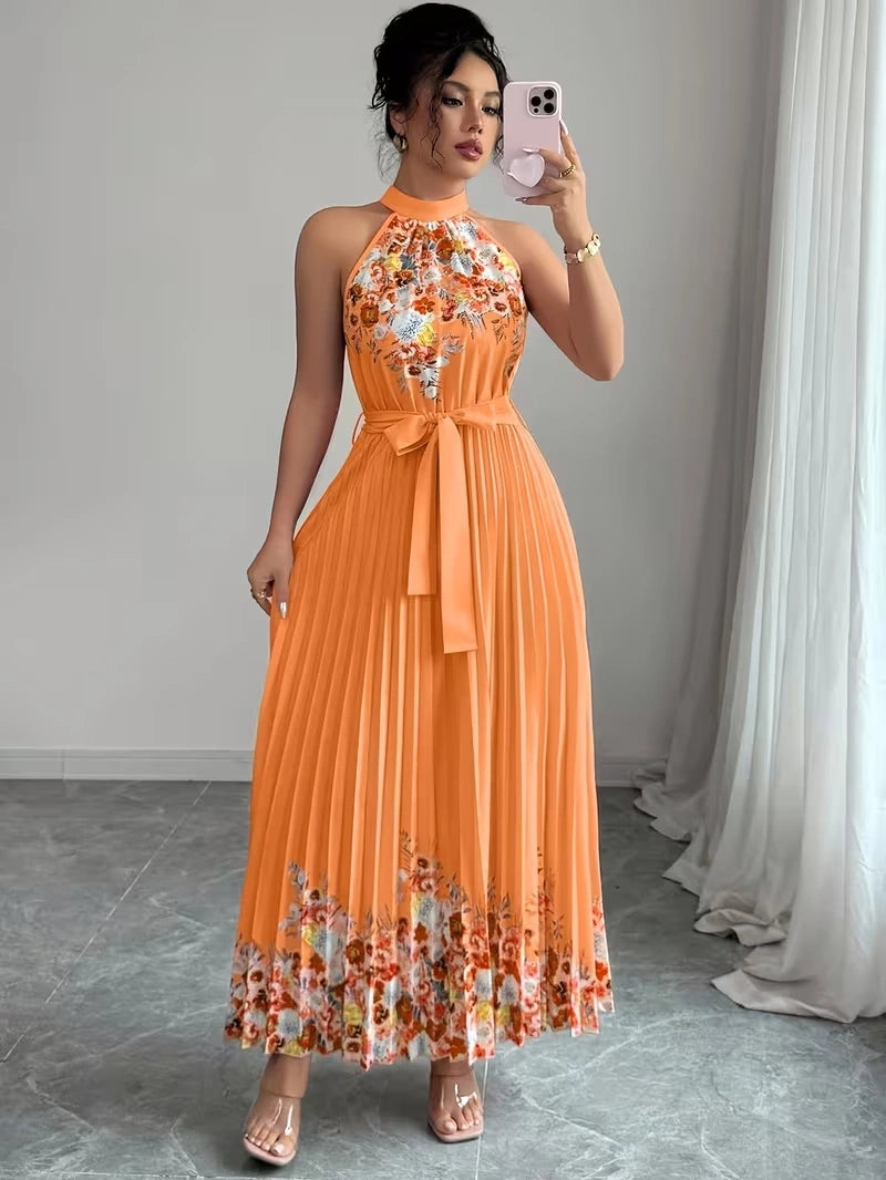 Women's Summer Floral Halter Dress