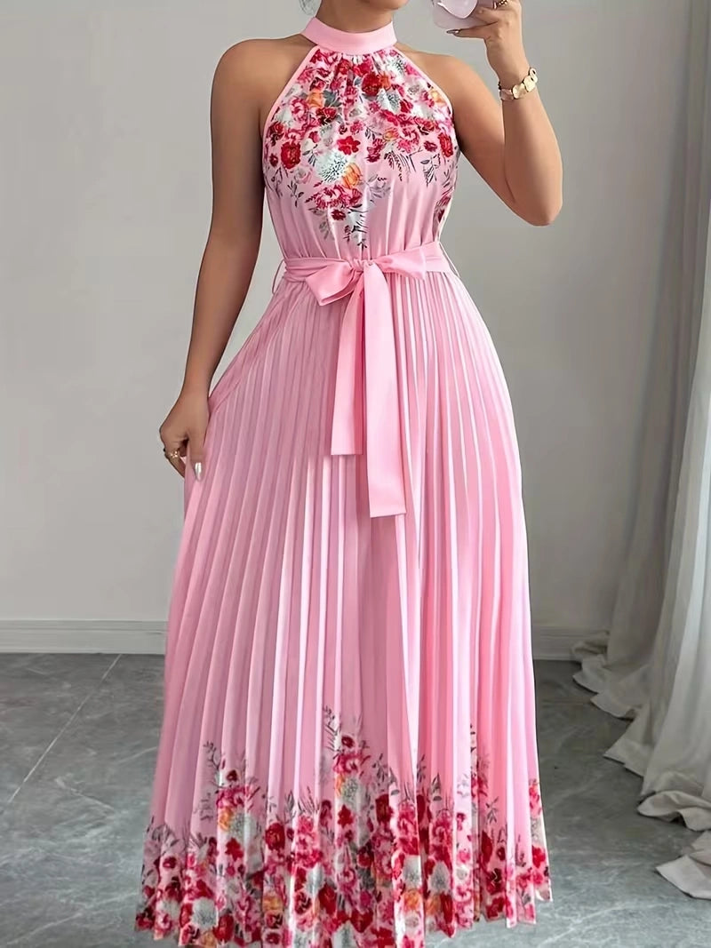Women's Summer Floral Halter Dress