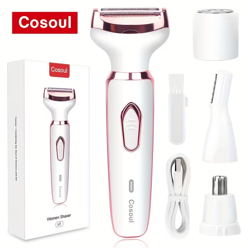 4-in-1 women grooming trimmer / facial hair remover kit