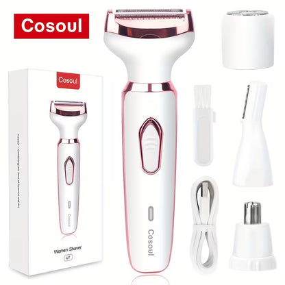 4-in-1 women grooming trimmer / facial hair remover kit