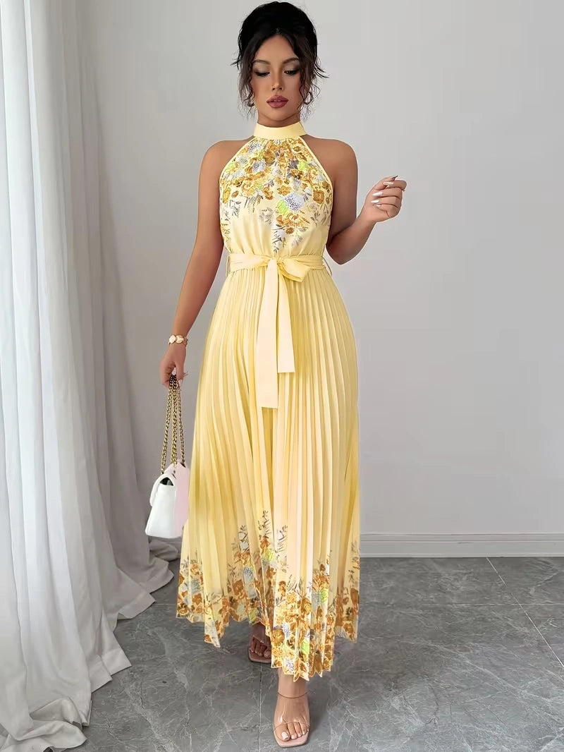 Women's Summer Floral Halter Dress