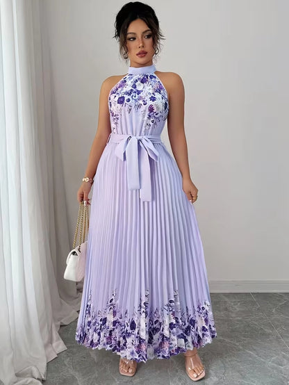 Women's Summer Floral Halter Dress