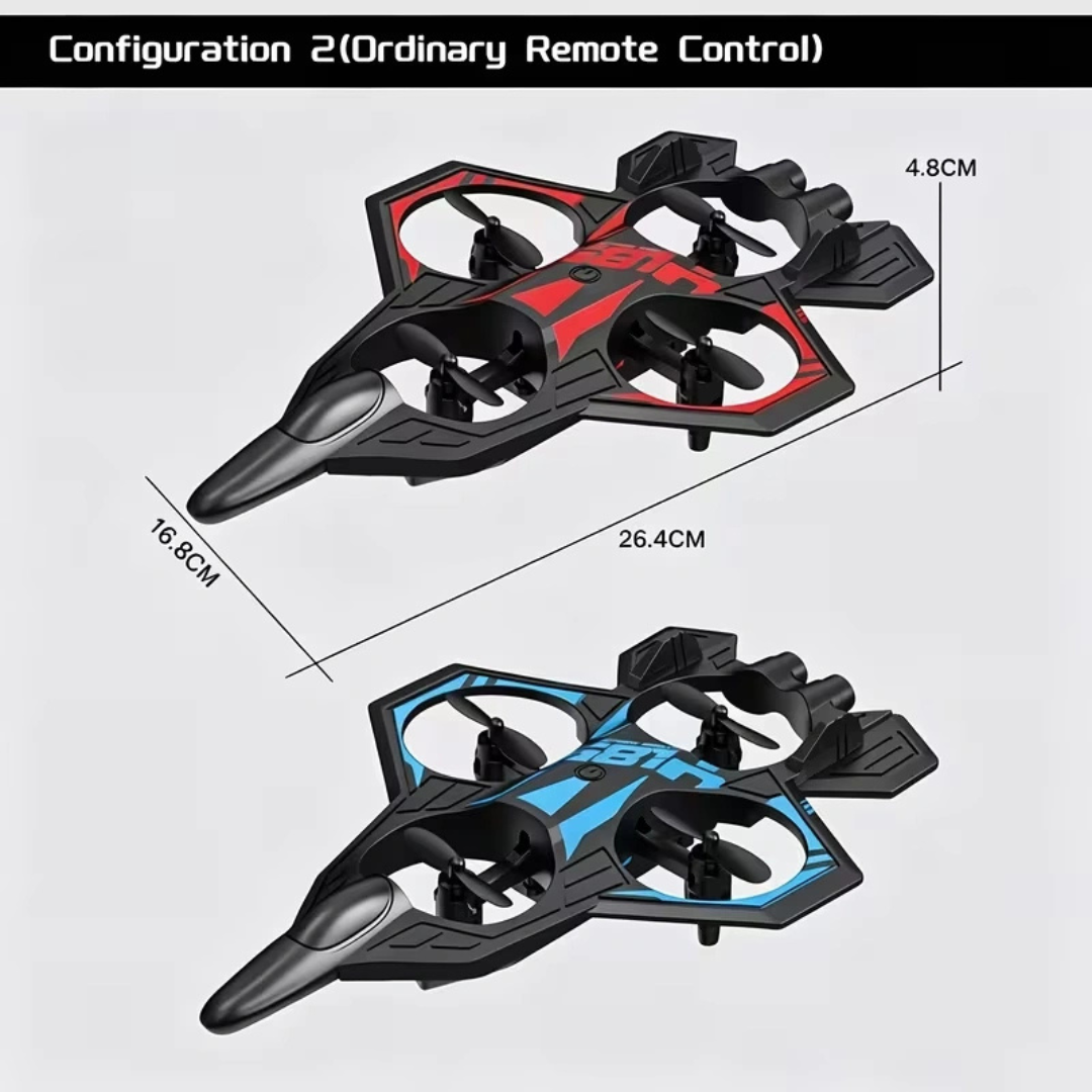 Rechargeable RC Drone Plane with Altitude Hold & 360° Stunts – Remote Control Flying Toy with LED Lights (Random Color)