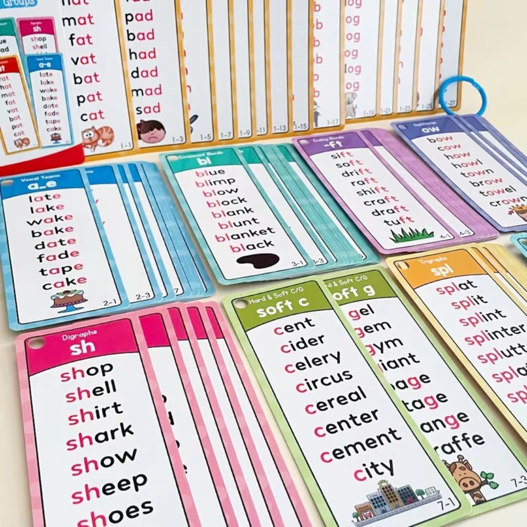 Phonics Flash Cards for Kids (117 Groups)