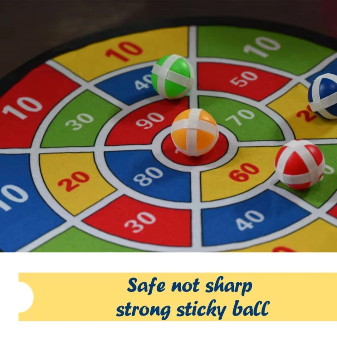 Kids Sticky Ball Dart Board Game Set – Indoor & Outdoor Target Throwing Toy for Family Play