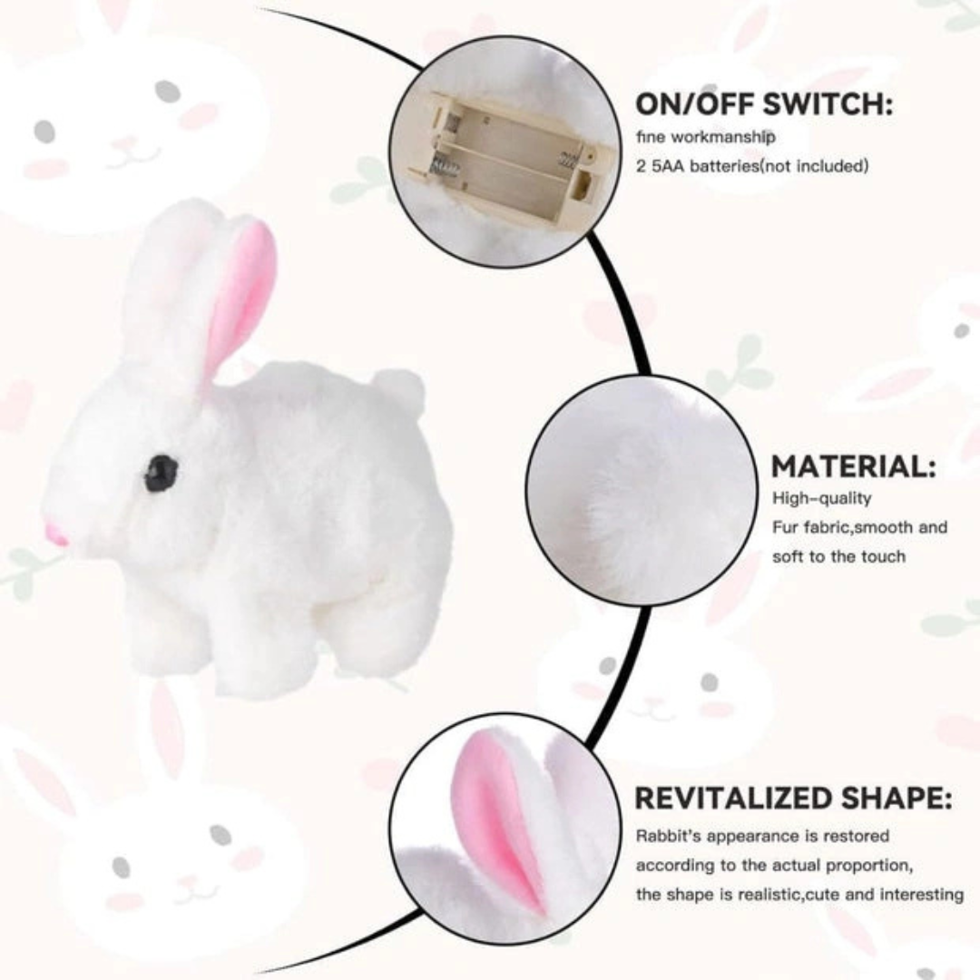 Interactive Hopping Bunny Toy with Sound & Walking Action for Kids 3+ Years (Pink, 1 Piece)