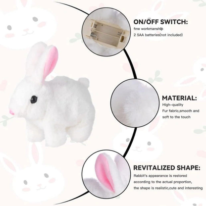 Interactive Hopping Bunny Toy with Sound & Walking Action for Kids 3+ Years (Pink, 1 Piece)
