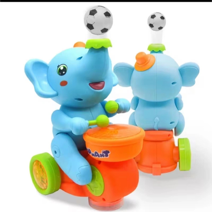 Interactive Musical Elephant Plush Toy with Drumming, Lights & Dancing Action for Kids