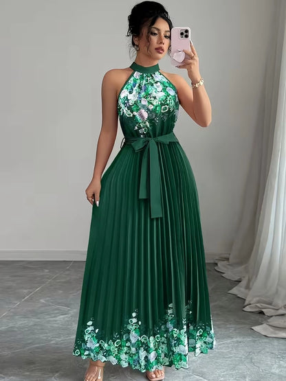 Women's Summer Floral Halter Dress