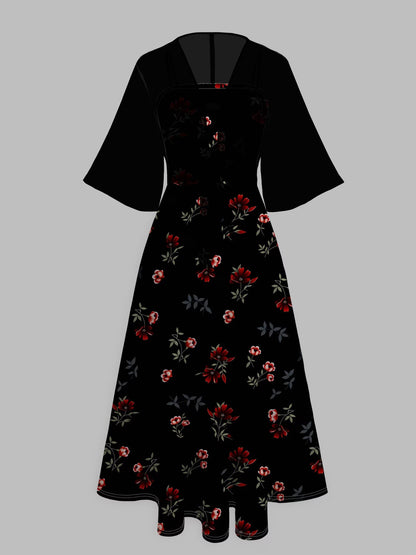 Red Rose Garden Dress Set