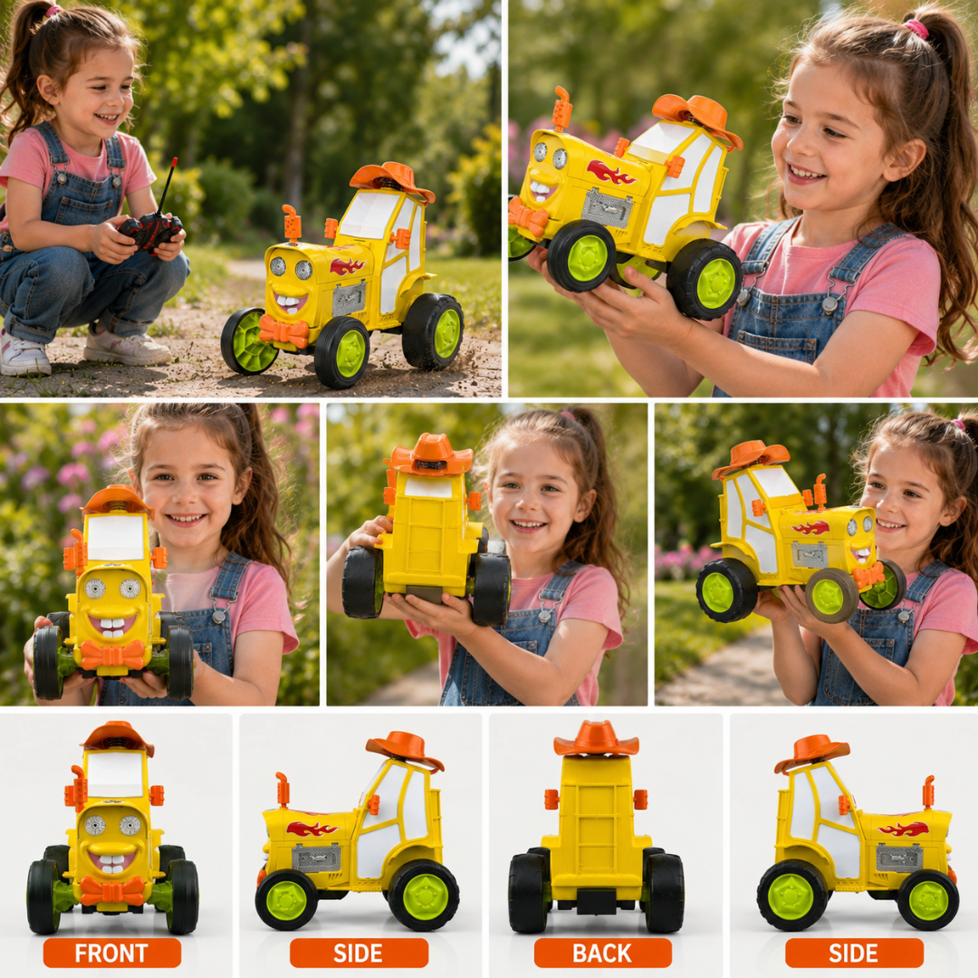 Remote Control Crazy Jumping Car – Rechargeable RC Stunt Car with Lights & Music for Kids