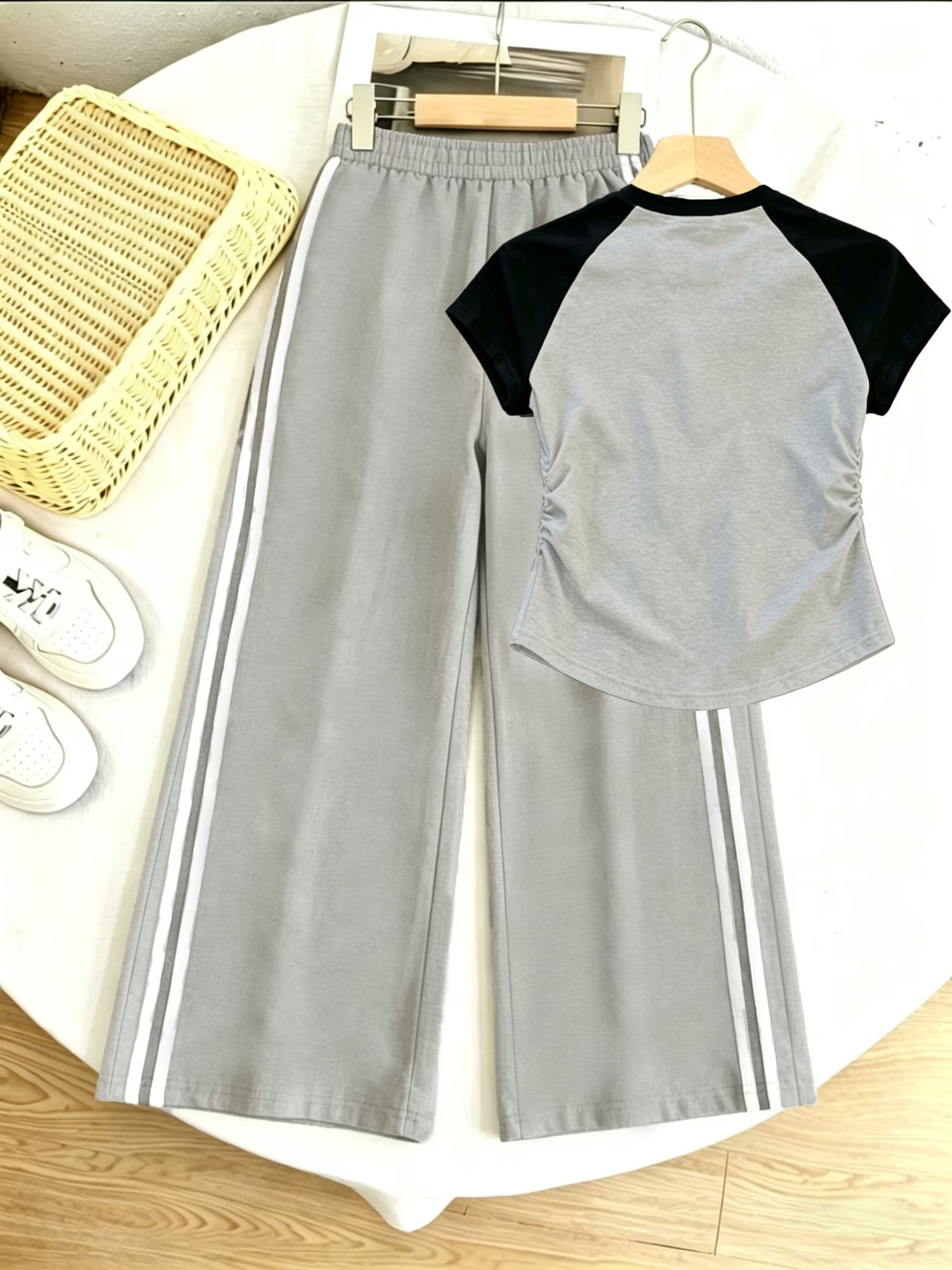 Women’s Collared Half-Zip Top & Wide-Leg Pants Co-Ord Set