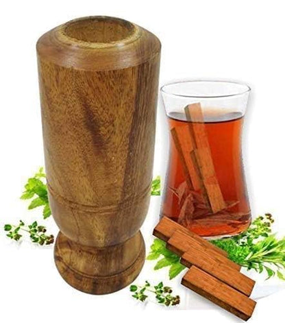 Secure Move Vijaysaar Wood + Neem Sugar Support Glass | Ayurvedic Diabetes Wellness Tumbler
