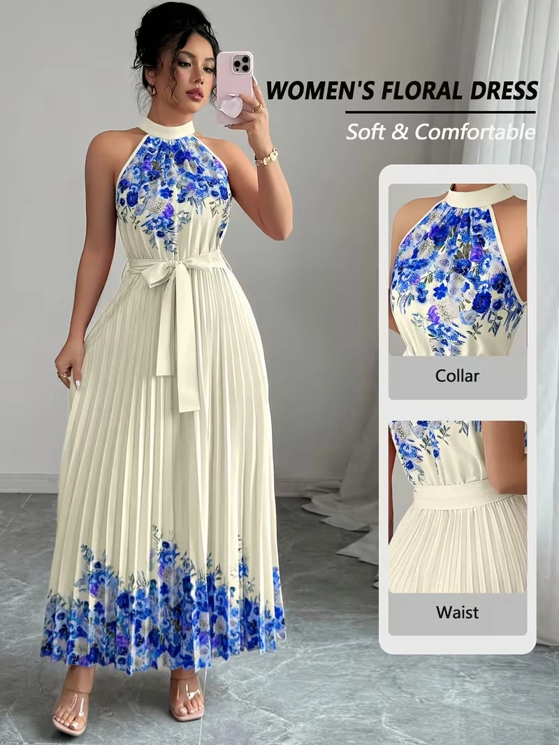 Women's Summer Floral Halter Dress