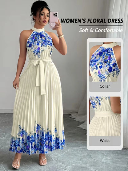 Women's Summer Floral Halter Dress