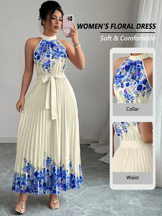 Women's Summer Floral Halter Dress