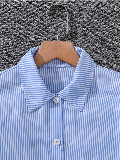 Classic Button-Down Shirt & Wide-Leg Co-Ord Set for Women
