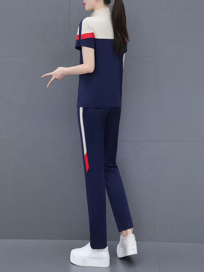 Women's Summer Relaxed Fit Co-Ord Set | Casual Short Sleeve Top & Wide-Leg Pants