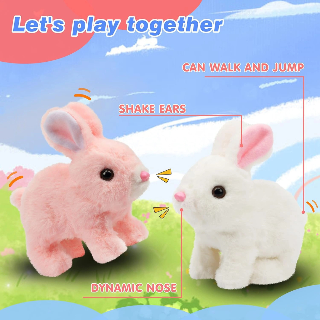 Interactive Hopping Bunny Toy with Sound & Walking Action for Kids 3+ Years (Pink, 1 Piece)